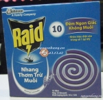 Nhang muỗi Raid (lốc 10 hộp)
