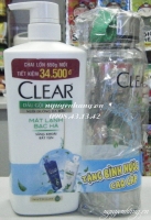 Dầu gội Clear mát lạnh bạc hà 650g (tặng bình nước)