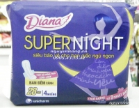 Băng vệ sinh Diana ban đêm cánh siêu bảo vệ 29cm 4 miếng (bịch 6 gói)