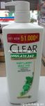 Dầu gội Clear mát lạnh bạc hà chai vòi 650g